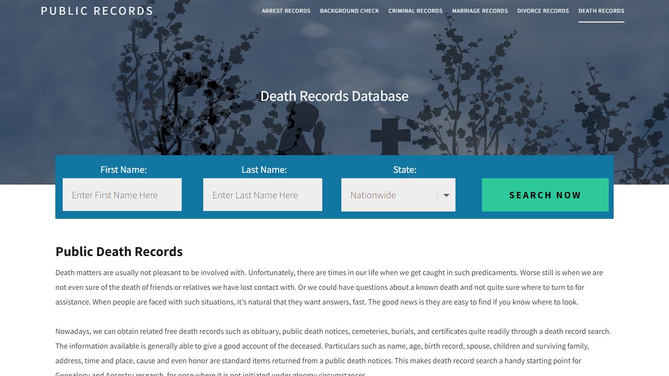 Public Death Records | Enter Name and Search. 14Days Free